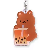 小鏡子鑰匙圈 珍奶熊熊