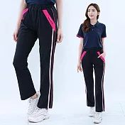 【遊遍天下】MIT台灣製女款抗UV吸濕排汗彈性長褲休閒褲運動褲(GP1030) M 黑色