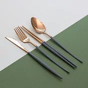 【韓國Ssueim】Mariebel 莫蘭迪不鏽鋼餐具4件組(筷匙刀叉) ‧ 深岩灰