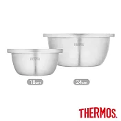 【THERMOS膳魔師】不鏽鋼二入多功能料理盆(KCC-807) 不鏽鋼色