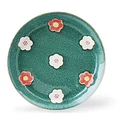 【Aito製作所】美濃燒|日式浮雕小花陶瓷淺盤14cm ‧ 青瓷綠