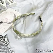 【卡樂熊】小清新厚海綿造型髮箍(六款)- 格紋綠色