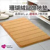 【上手家居】加厚珊瑚絨地墊(地墊/腳踏墊/浴室地墊/吸水地墊/吸水墊/廁所地墊) 卡其