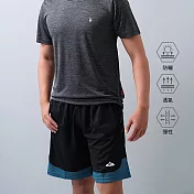 【遊遍天下】MIT台灣製男款抗UV吸濕排汗運動褲藍球褲短褲(GP1011) M 黑色