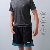 【遊遍天下】MIT臺灣製男款抗UV吸濕排汗運動褲藍球褲短褲(GP1011) M 黑色