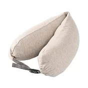 【MUJI 無印良品】微粒貼身靠枕(附帽)/米 (附帽)/米