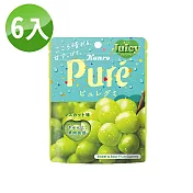 【Kanro甘樂】Pure鮮果實軟糖 6入組- 白葡萄口味