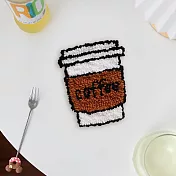 【EZlife】DIY戳戳繡毛絨杯墊材料包(附戳筆) 咖啡杯