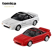 【日本正版授權】TOMICA 多美小汽車 PREMIUM 兩款一組(一般+初回特別式樣)- 40 豐田 MR2