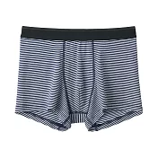 【MUJI 無印良品】男柔滑低腰拳擊內褲 S 暗藍橫紋