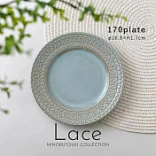 【Minoru陶器】Lace窯變陶瓷淺盤17cm ‧ 松石藍