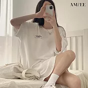 【AMIEE】網紅寬鬆長版上衣(4色/M-2XL/KDTY-0617) M 白色