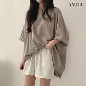 【AMIEE】INS寬鬆長版上衣(3色/M-2XL/KDTY-0819) 2XL 卡其