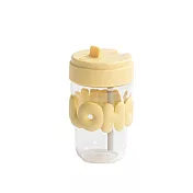 【HOLOHOLO】TONTON GLASS 玻璃吸管泡泡杯（360ml／2色） 奶油泡泡（黃）