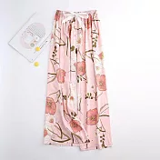 【AnZa】輕薄涼感棉綢九分休閒闊腿褲(多色) FREE 21.鬱金香粉