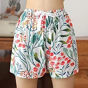 【AnZa】冰爽凍感棉綢休閒短褲 (多色) FREE 2.白色小草