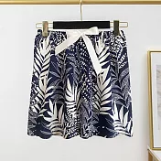 【AnZa】冰爽凍感棉綢休閒短褲 (多色) FREE 22.棕梠葉