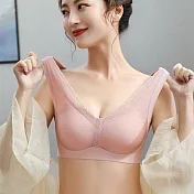 【唯蜜色】乳膠無痕小胸聚攏反重力無鋼圈收副乳背心內衣 L 豆沙色(36/80ABC)