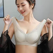 【唯蜜色】乳膠無痕小胸聚攏反重力無鋼圈收副乳背心內衣 XL 膚色(34/75ABC)