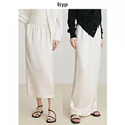 ltyp旅途原品 二醋酸極簡優雅缎面八分直筒半裙 M L-XL  M 珠光白