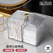 【E.dot】金色四葉草化妝棉收納盒 透明(大)