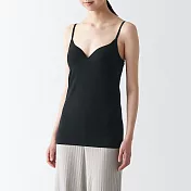 【MUJI 無印良品】女柔滑罩杯式細肩帶 S 黑色