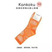Kankoku韓國 街頭百搭螢光愛心棉襪 * 橘色