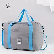 E.City_大容量折疊行李拉桿袋 灰