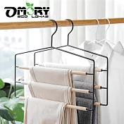 【OMORY】工業風鐵藝裙褲衣架三層- 黑色