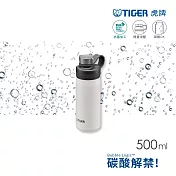 TIGER虎牌 不鏽鋼隨行運動水壺 可裝碳酸氣泡水保冷環保杯500ml(MTA-T050) 鷲白