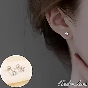 【卡樂熊】S925銀針迷你小花朵轉珠系列造型耳環飾品(兩色)- 銀色