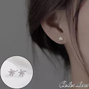 【卡樂熊】S925銀針韓國精緻鋯石造型耳環飾品(兩色)- 銀色