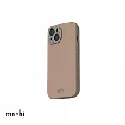 Moshi iPhone 15 Napa 皮革保護殼 燻木棕