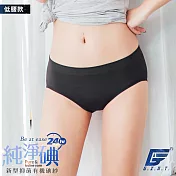 GIAT臺灣製碘紗抗菌萊卡無縫美臀內褲-低腰款 M-L 黑色