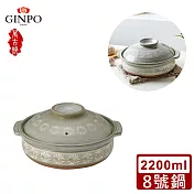 【銀峰】日本萬古燒花三島8號砂鍋(2-3人)