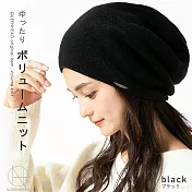 日本QUEEN-HEAD 抗UV抗寒保暖針織耳帽0045 黑色