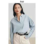 ltyp旅途原品 都市休閒百搭大廓形長袖襯衫 M L-XL  M 淺藍色
