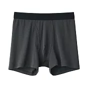 【MUJI 無印良品】男柔滑前開拳擊內褲 S 深灰