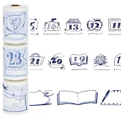 【日本Mark’s】水性筆可寫手帳數字紙膠帶3入 ‧ 藍墨