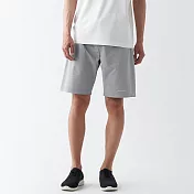【MUJI 無印良品】男抗UV速乾聚酯纖維短褲 S 灰白