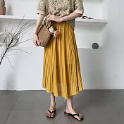 【言】細百摺雪紡半身裙 (3色)     FREE 姜黃