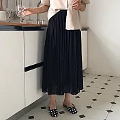 【言】細百摺雪紡半身裙 (3色)     FREE 黑色