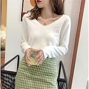 【言】簡約款無包邊針織上衣(4色)     FREE 米白