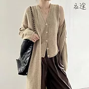 [衣途]慵懶風馬甲背心+針織外套兩件套裝FREE(KDAQ-B302) F 花米色