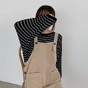 【言】條紋寬鬆長袖上衣(3色) FREE 黑條