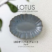 【Minoru陶器】Lotus花形 陶瓷淺盤18cm ‧ 迷霧灰