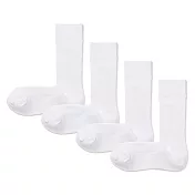 【MUJI 無印良品】男棉混螺紋直角襪四雙組25-27cm 白色