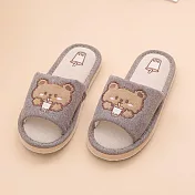 333家居鞋館 撞色可愛室內布拖鞋 咖38/39