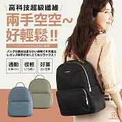 CHENSON 超級纖維7口袋中型後揹包 (CG84126-3) 黑