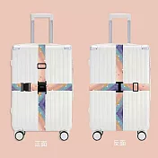 [BabyCosmos] 設計印花十字行李箱綁帶-密碼鎖 - 彩色星河